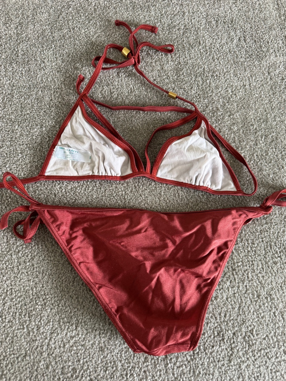 ASOS SWIM RUST COLOR BIKINI SET - Picture 3 of 4